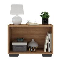 Kit 2 Mesas De Cabeceira 2 Portas E Pés Mp4139 Rustic preto - 3