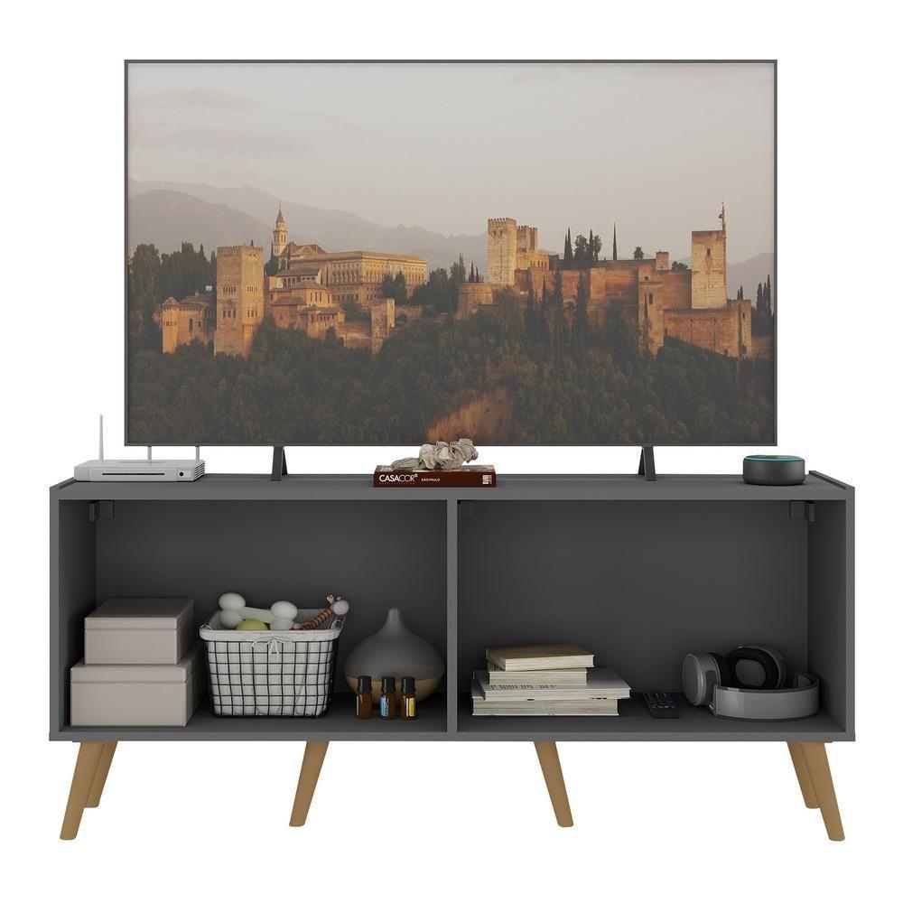 Rack Retrô Para Tv Até 50 Polegadas Com Mp1071 Grafite natural - 5