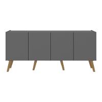 Rack Retrô Para Tv Até 50 Polegadas Com Mp1071 Grafite natural - 2