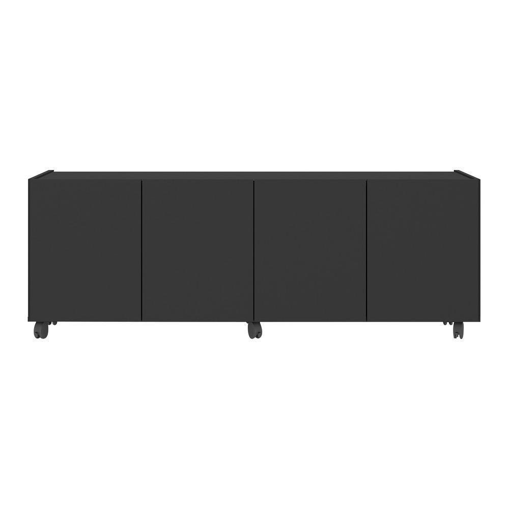 Rack Para Tv Até 50 Polegadas Com E Rodízios Mp1069 Preto Preto - 3
