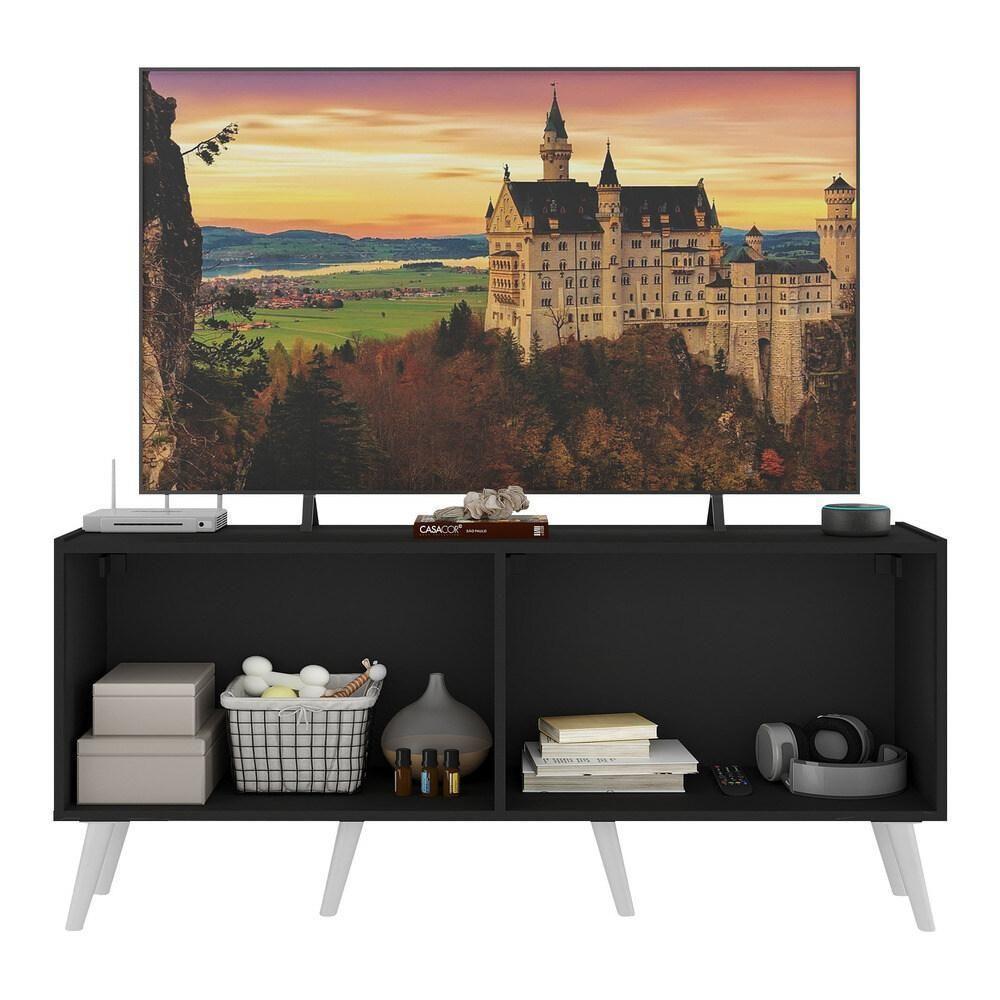 Rack Tv Até 50 Polegadas Retrô Com Espelhos Mp1082 Preto branco - 4