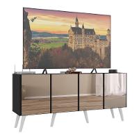 Rack Tv Até 50 Polegadas Retrô Com Espelhos Mp1082 Preto branco - 1