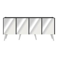 Rack Tv Até 50 Polegadas Retrô Com Espelhos Mp1082 Preto branco - 5