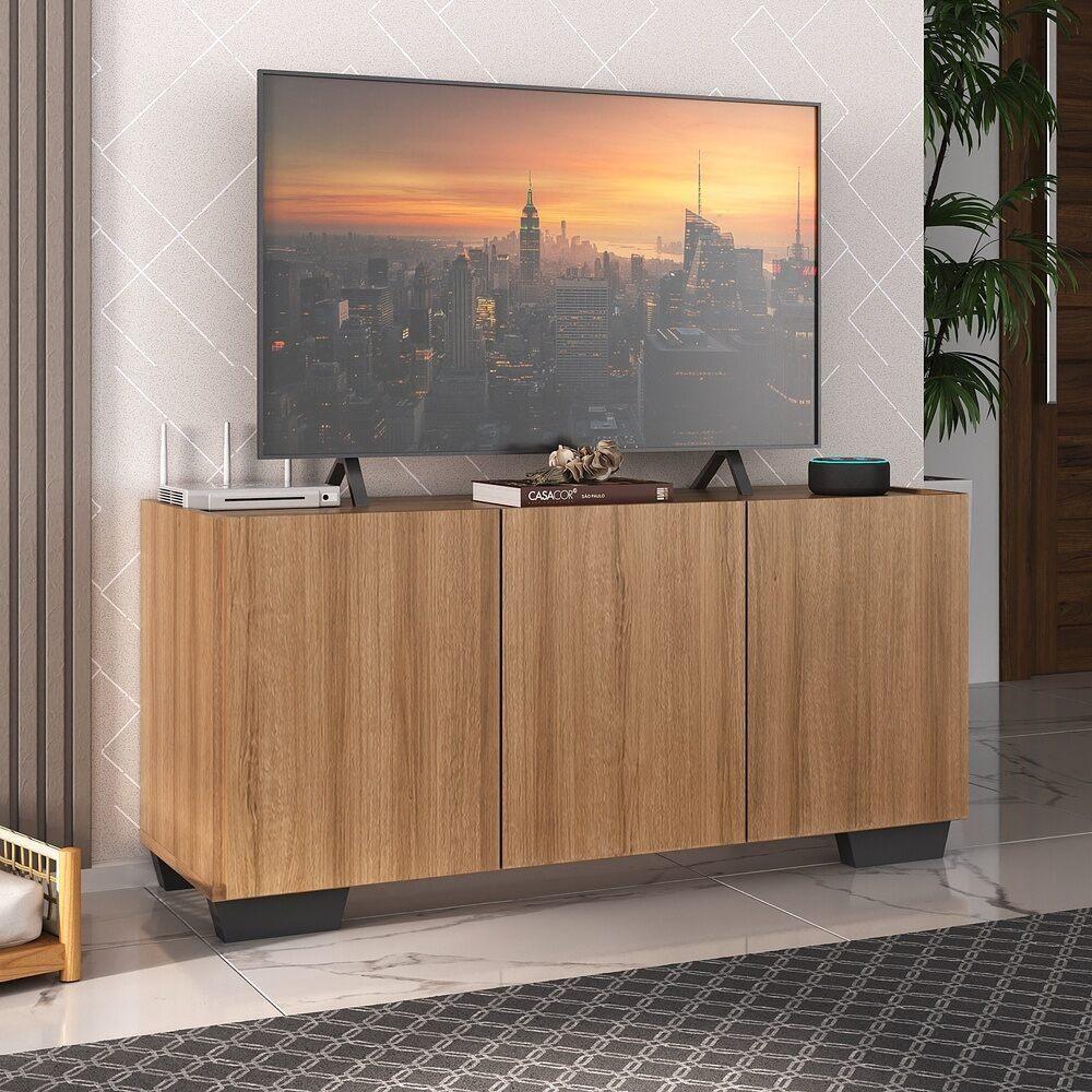 Rack Para Tv Até 32 Polegadas Com Mp1068 Rustic preto - 4