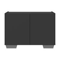 Mesa De Cabeceira Com Pés 2 Portas Mp4134 Preta cinza Preto cinza - 5