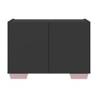 Kit 2 Mesas De Cabeceira 2 Portas E Pés Mp4139 Preto rosa Preto rosa - 5