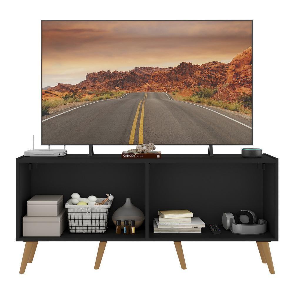 Rack Tv Até 50 Polegadas Retrô Com Espelhos Mp1082 Preto natural - 3