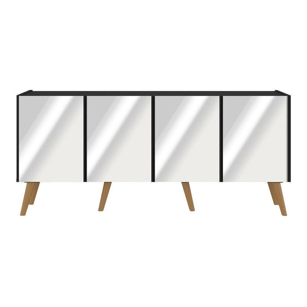 Rack Tv Até 50 Polegadas Retrô Com Espelhos Mp1082 Preto natural - 5