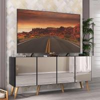 Rack Tv Até 50 Polegadas Retrô Com Espelhos Mp1082 Preto natural - 2