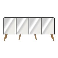 Rack Tv Até 50 Polegadas Retrô Com Espelhos Mp1082 Preto natural - 5