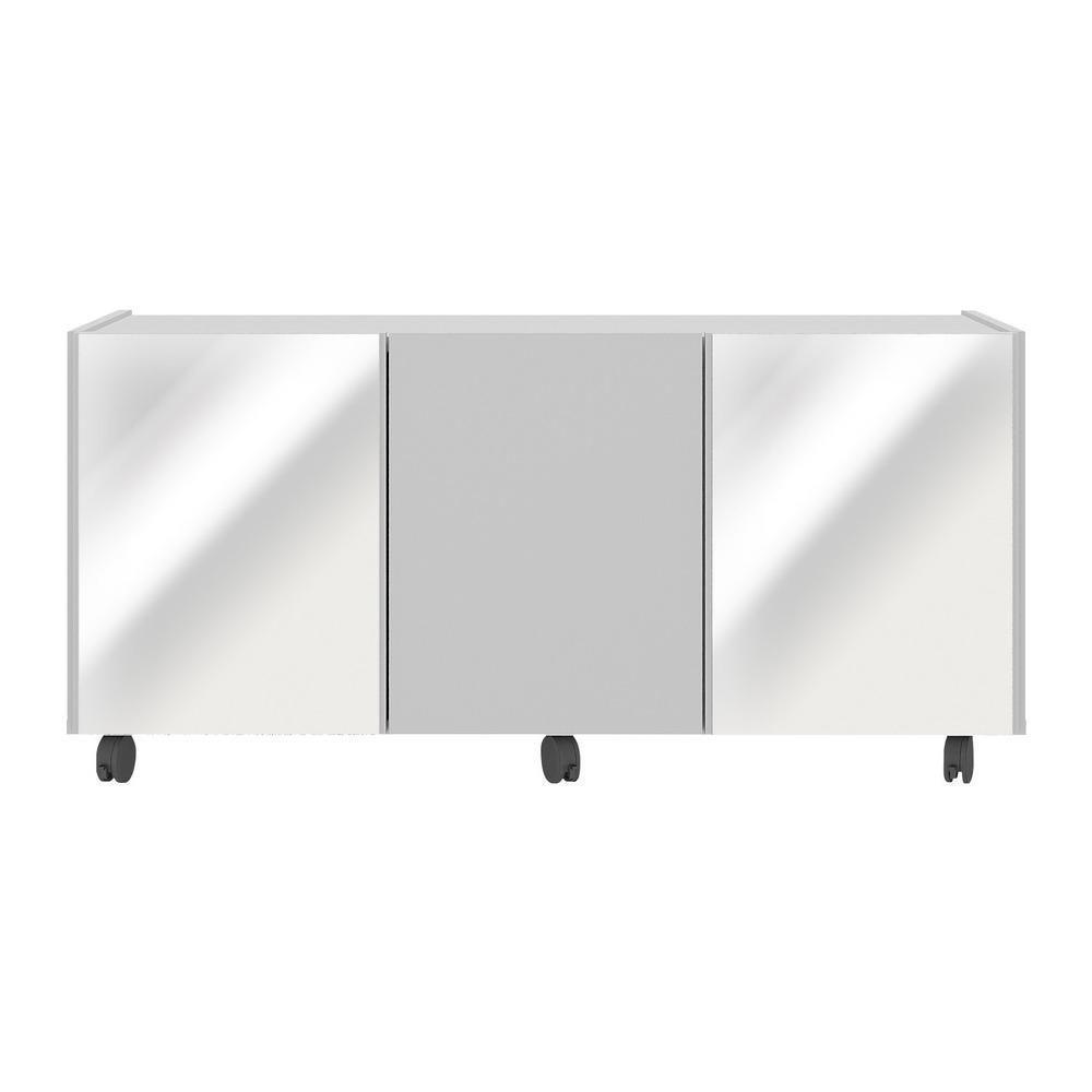 Rack Tv Até 32 Polegadas Com Rodízios E Espelhos Mp1076 Branco Branco - 5