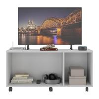 Rack Tv Até 32 Polegadas Com Rodízios E Espelhos Mp1076 Branco Branco