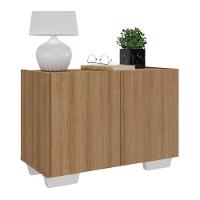 Mesa De Cabeceira Com Pés 2 Portas Mp4134 Rustic branca Rustic branco - 1