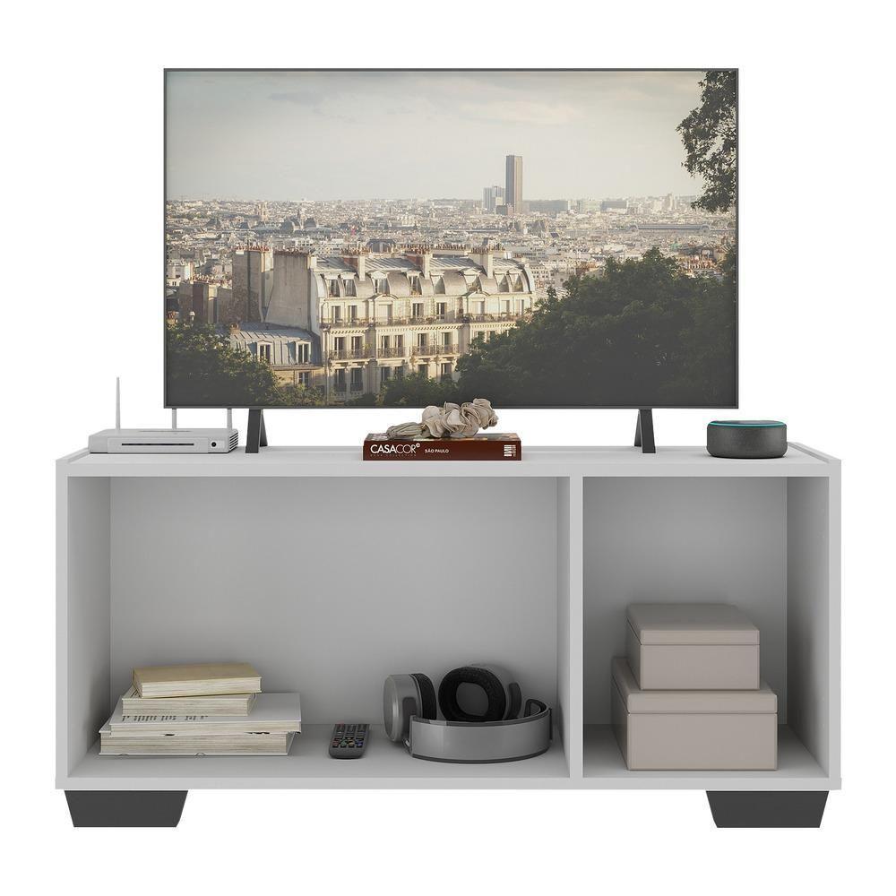 Rack Tv Até 32 Polegadas Com Espelhos Mp1079 Branco preto - 4