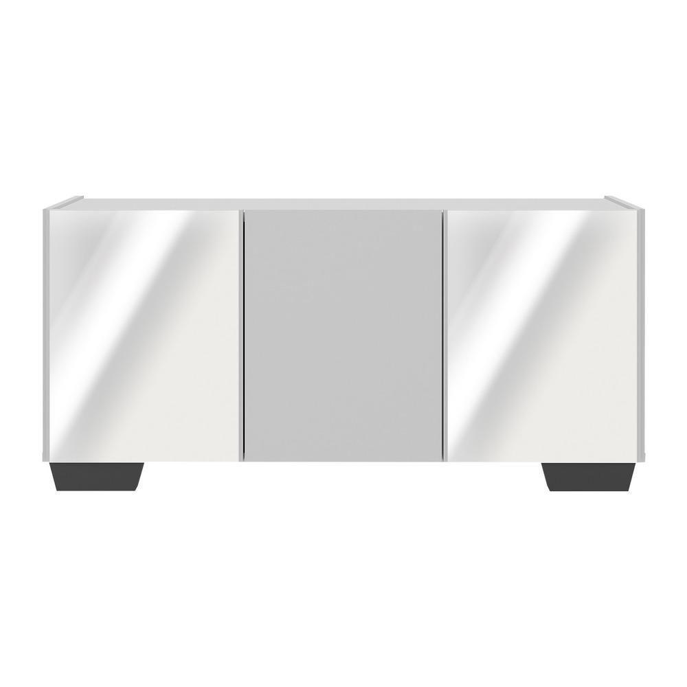 Rack Tv Até 32 Polegadas Com Espelhos Mp1079 Branco preto - 5