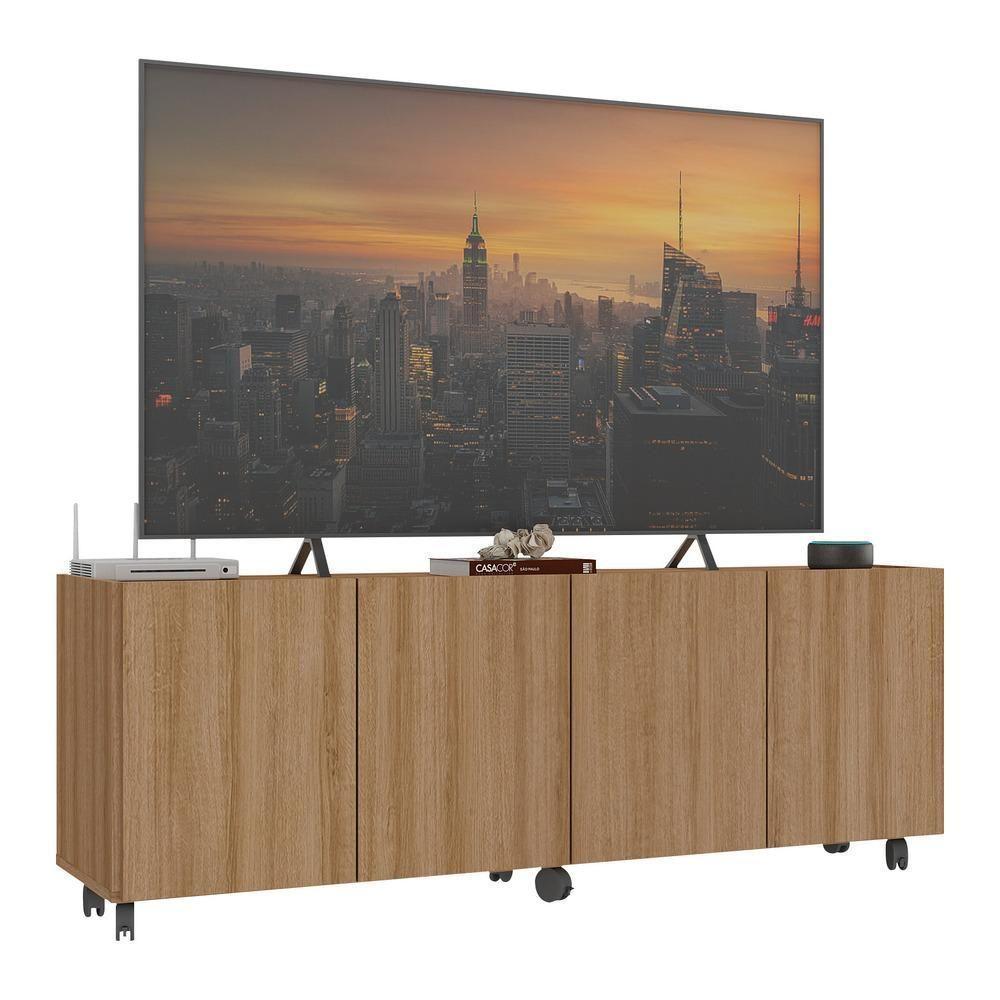 Rack Para Tv Até 50 Polegadas Com E Rodízios Mp1069 Rustic Rustic - 1