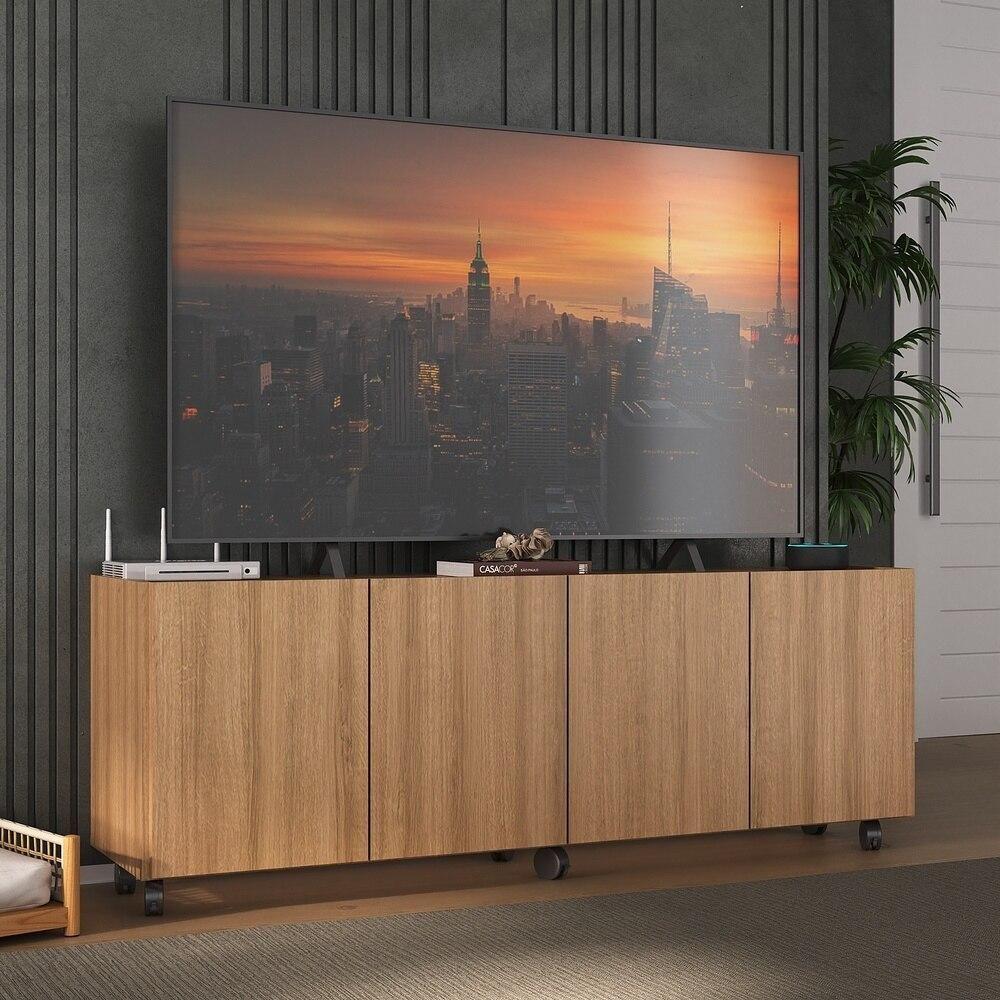 Rack Para Tv Até 50 Polegadas Com E Rodízios Mp1069 Rustic Rustic - 2