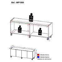 Rack Para Tv Até 50 Polegadas Com E Rodízios Mp1069 Rustic Rustic