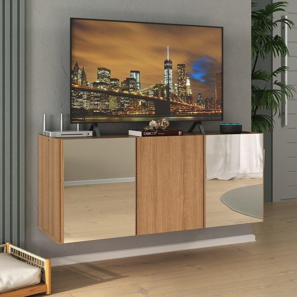 Rack Tv Até 32 Polegadas Suspenso Com Espelhos Mp1077 Rustic Rustic - 2