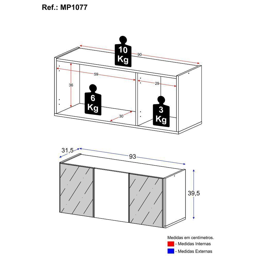Rack Tv Até 32 Polegadas Suspenso Com Espelhos Mp1077 Rustic Rustic - 4