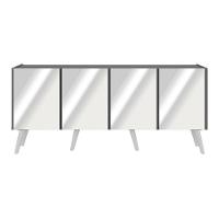 Rack Tv Até 50 Polegadas Retrô Com Espelhos Mp1082 Grafite branco - 5