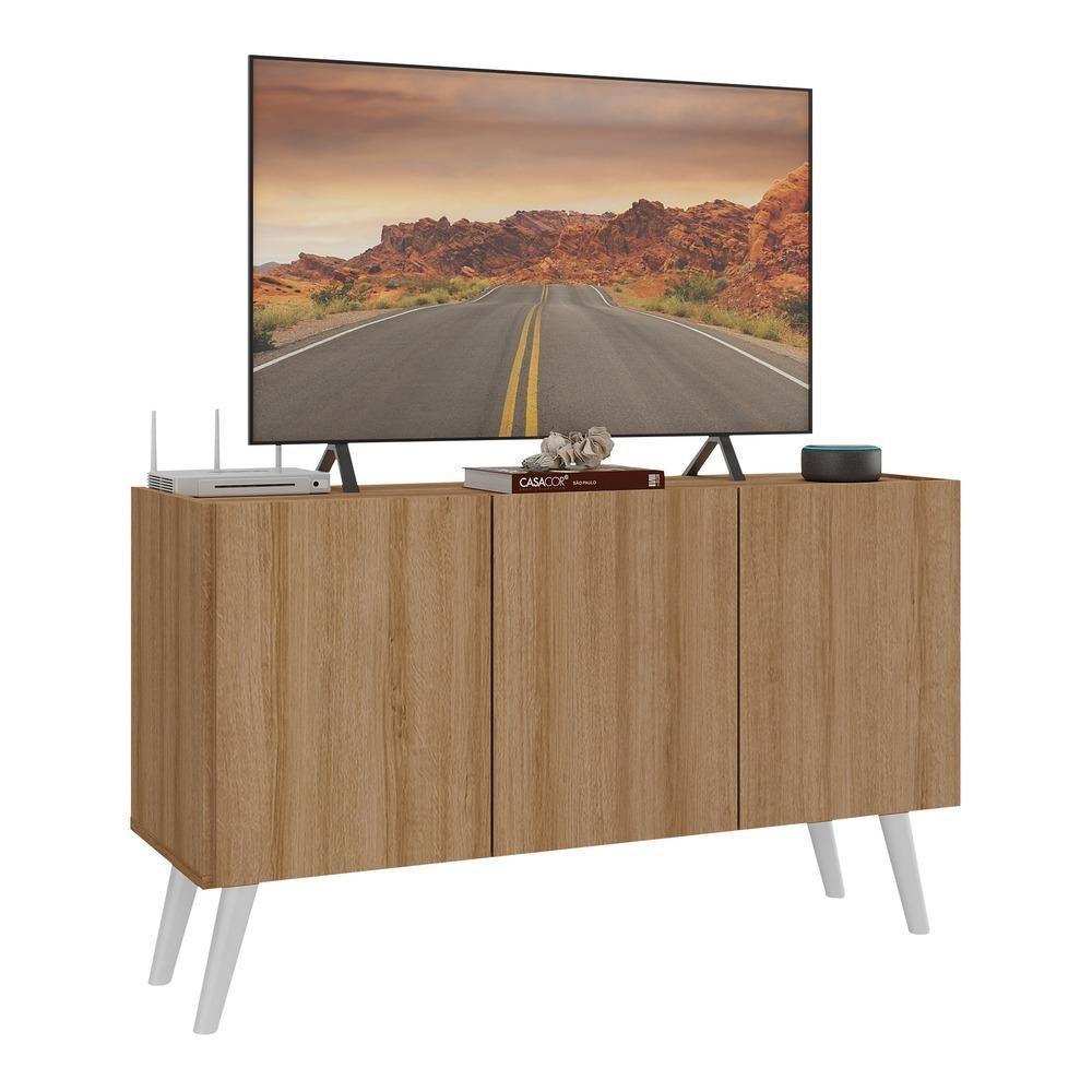 Rack Retrô Para Tv Até 32 Polegadas Com Mp1067 Rustic branco - 1