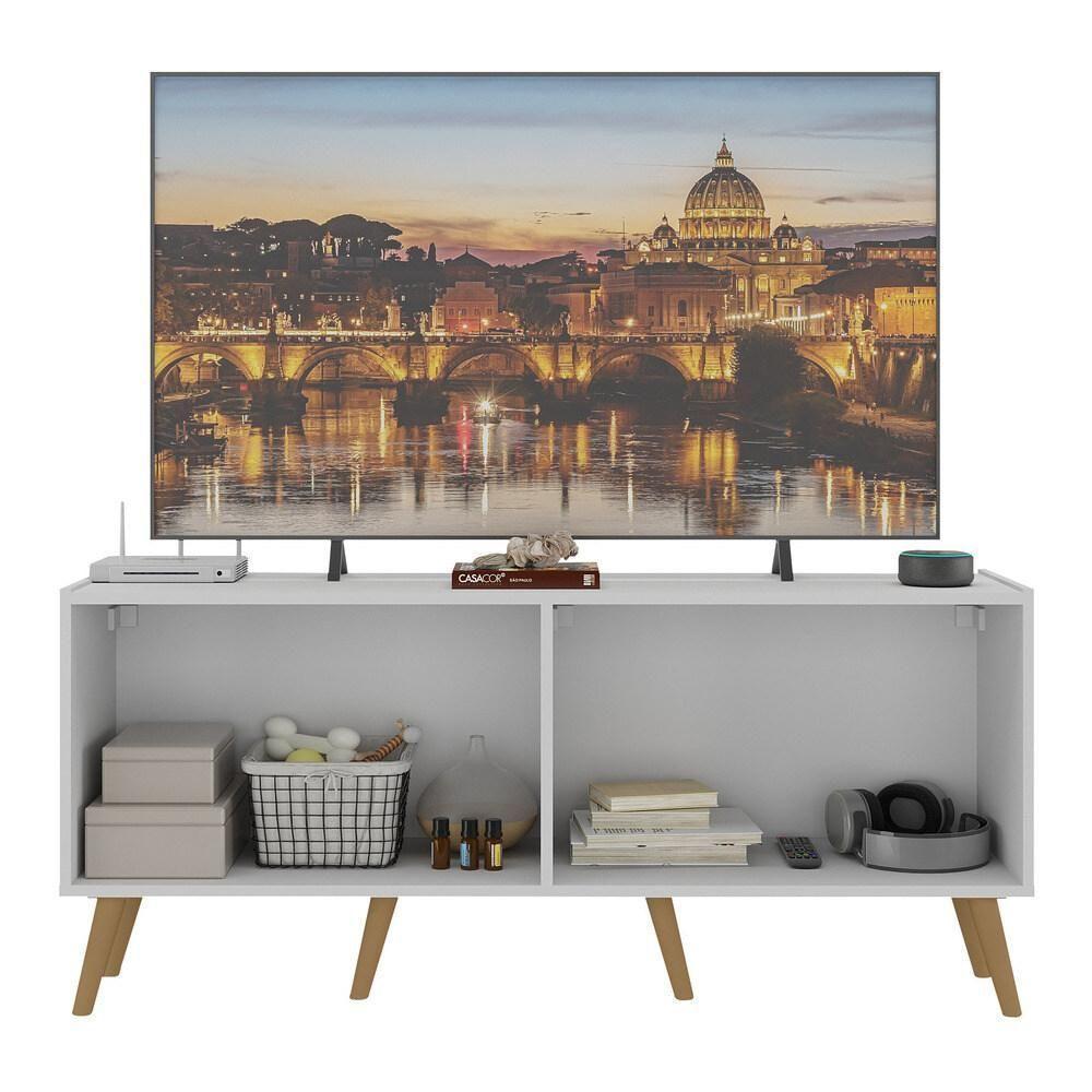 Rack Retrô Para Tv Até 50 Polegadas Com Mp1071 Branco natural - 3