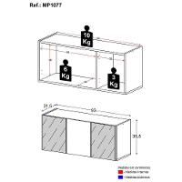 Rack Tv Até 32 Polegadas Suspenso Com Espelhos Mp1077 Branco Branco