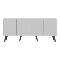 Rack Retrô Para Tv Até 50 Polegadas Com Mp1071 Branco preto - 2