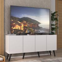 Rack Retrô Para Tv Até 50 Polegadas Com Mp1071 Branco preto