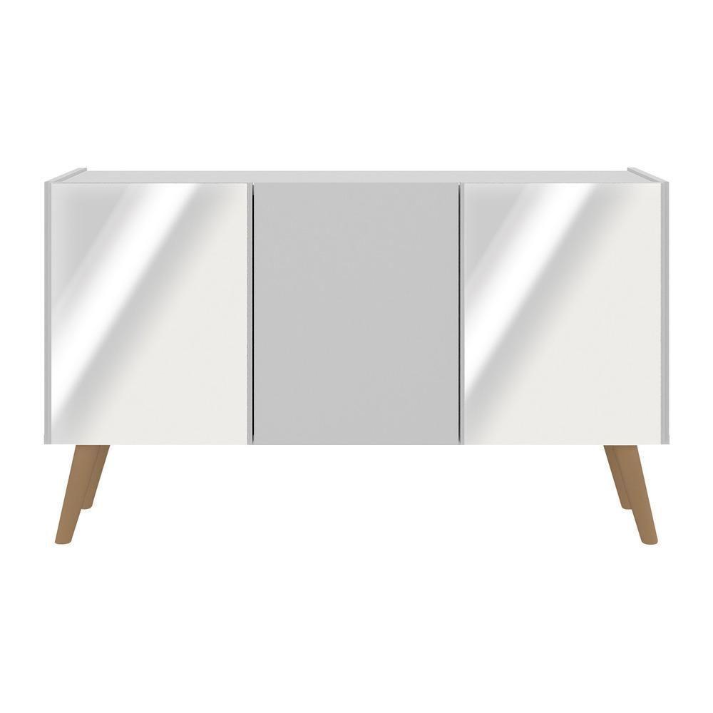 Rack Tv Até 32 Polegadas Retrô Com Espelhos Mp1078 Branco natural - 5