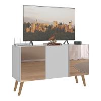 Rack Tv Até 32 Polegadas Retrô Com Espelhos Mp1078 Branco natural - 1