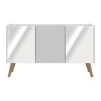 Rack Tv Até 32 Polegadas Retrô Com Espelhos Mp1078 Branco natural - 5