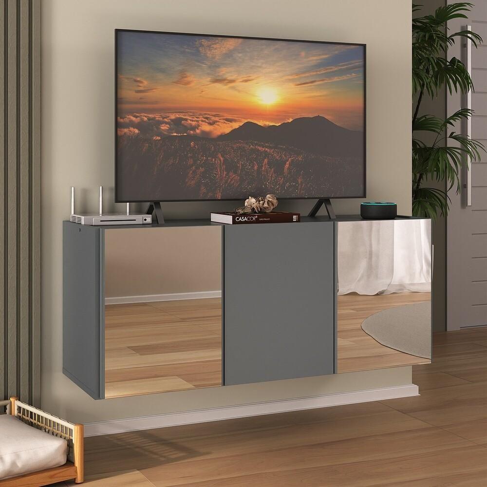 Rack Tv Até 32 Polegadas Suspenso Com Espelhos Mp1077 Grafite Grafite - 4