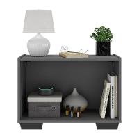 Mesa De Cabeceira Com Pés 2 Portas Mp4134 Grafite preta Grafite preto - 3