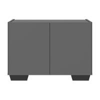 Mesa De Cabeceira Com Pés 2 Portas Mp4134 Grafite preta Grafite preto - 6