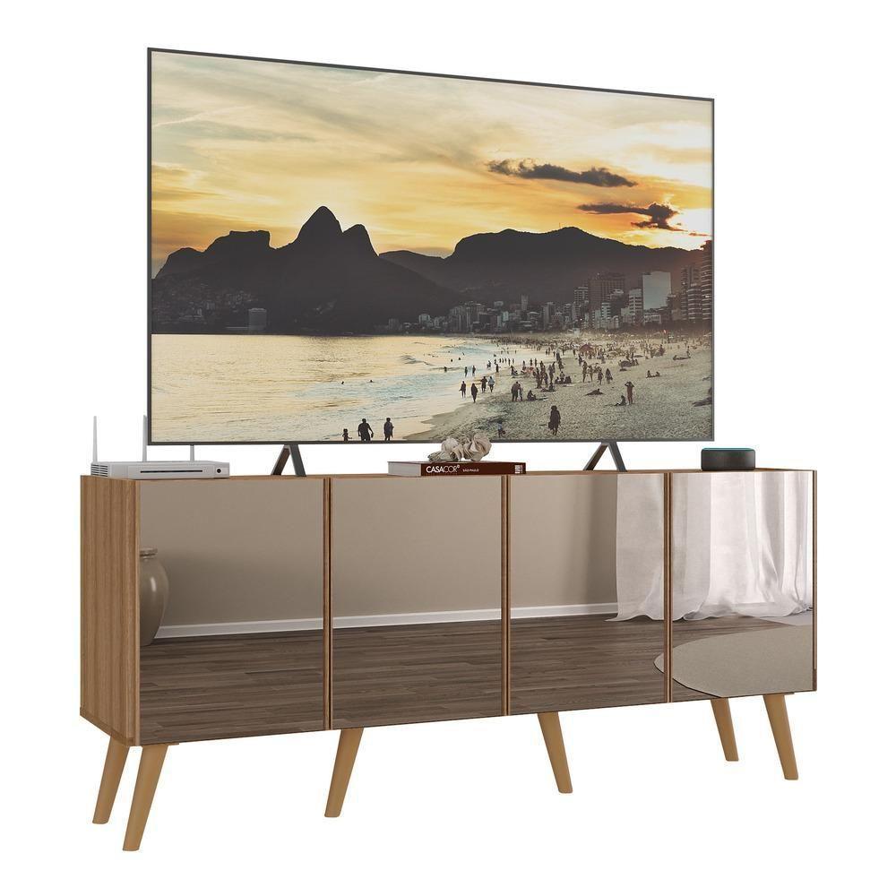 Rack Tv Até 50 Polegadas Retrô Com Espelhos Mp1082 Rustic natural - 1