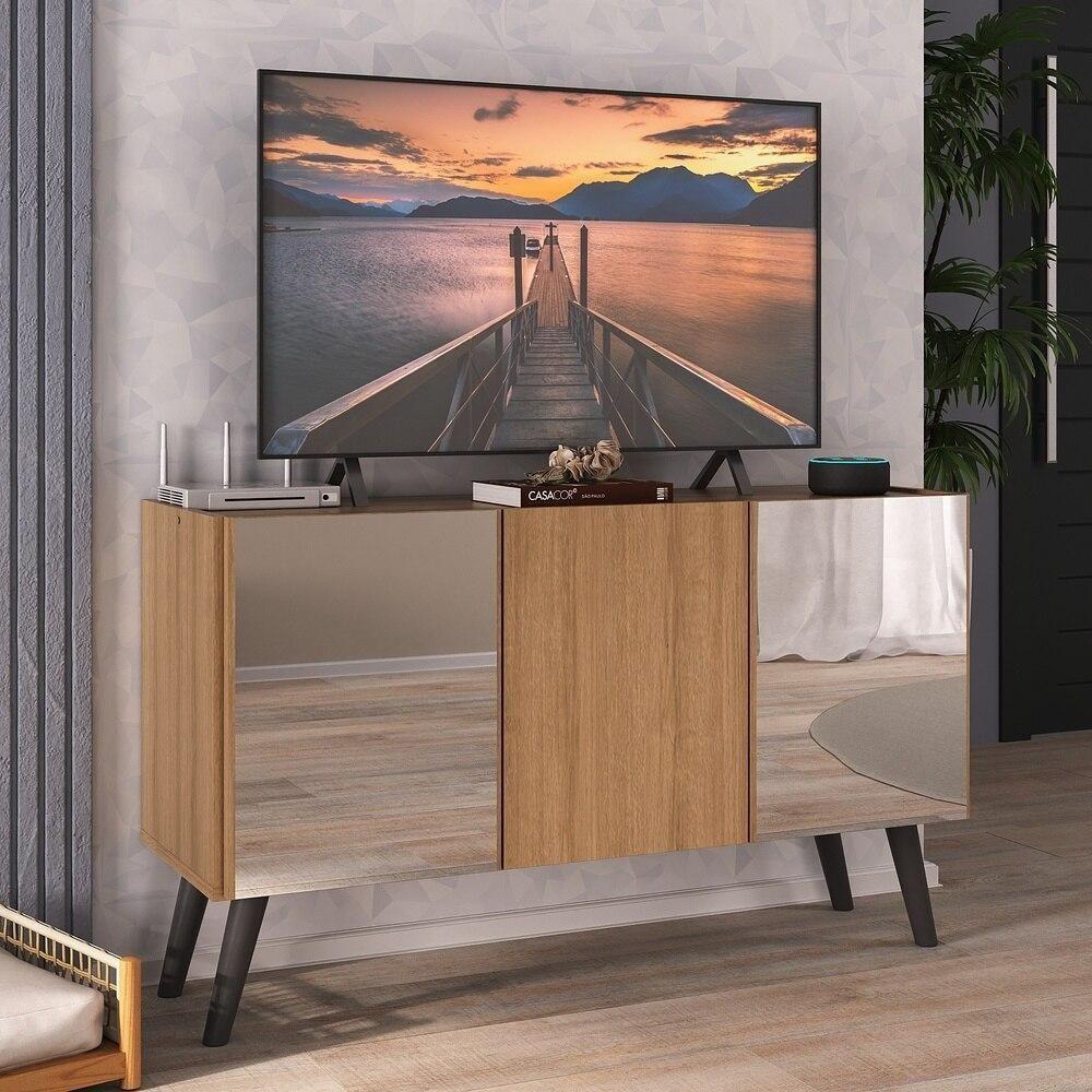 Rack Tv Até 32 Polegadas Retrô Com Espelhos Mp1078 Rustic preto - 2