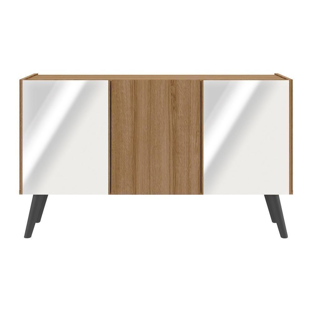 Rack Tv Até 32 Polegadas Retrô Com Espelhos Mp1078 Rustic preto - 5