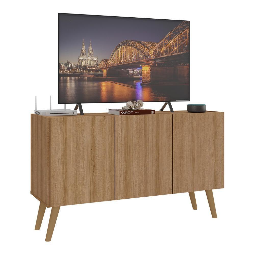 Rack Retrô Para Tv Até 32 Polegadas Com Mp1067 Rustic natural - 1
