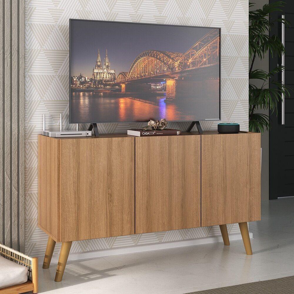 Rack Retrô Para Tv Até 32 Polegadas Com Mp1067 Rustic natural - 2