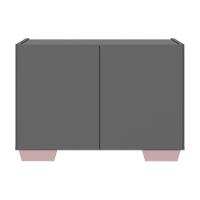 Mesa De Cabeceira Com Pés 2 Portas Mp4134 Grafite rosa Grafite rosa - 7