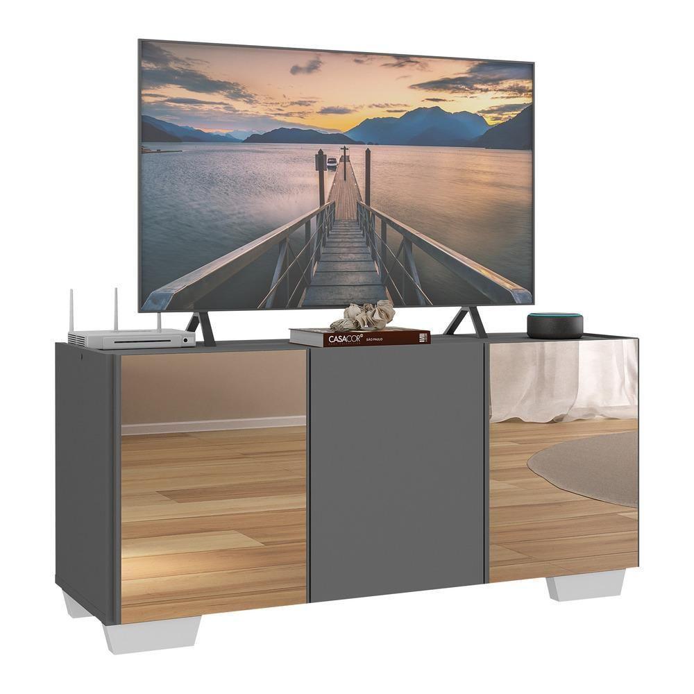Rack Tv Até 32 Polegadas Com Espelhos Mp1079 Grafite branco - 1