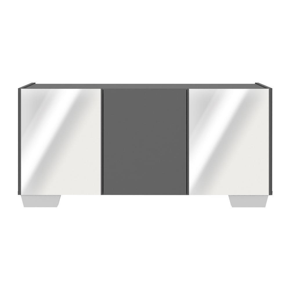 Rack Tv Até 32 Polegadas Com Espelhos Mp1079 Grafite branco - 5