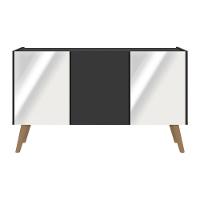 Rack Tv Até 32 Polegadas Retrô Com Espelhos Mp1078 Preto natural - 5