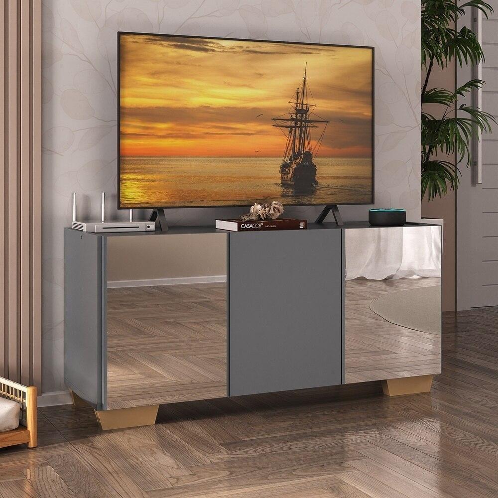 Rack Tv Até 32 Polegadas Com Espelhos Mp1079 Grafite natural - 2