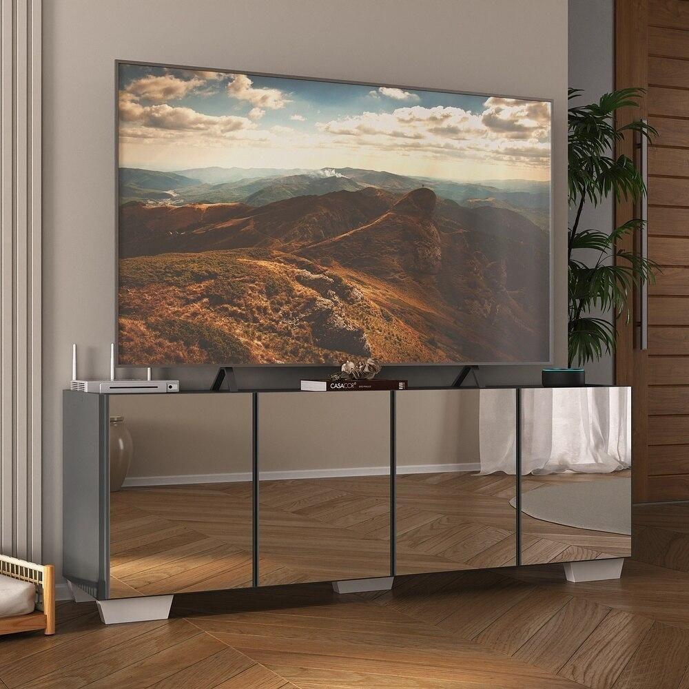 Rack Tv Até 50 Polegadas Com Espelhos Mp1083 Grafite branco - 2