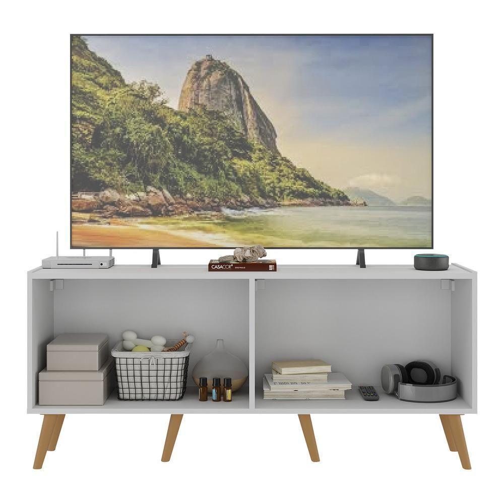 Rack Tv Até 50 Polegadas Retrô Com Espelhos Mp1082 Branco natural - 3