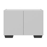 Mesa De Cabeceira Com Pés 2 Portas Mp4134 Branca preta Branco preto