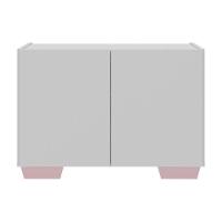 Mesa De Cabeceira Com Pés 2 Portas Mp4134 Branca rosa Branco rosa - 2